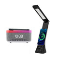 Wireless Charging Alarm Clock Speaker + LED Desk Lamp Charger
