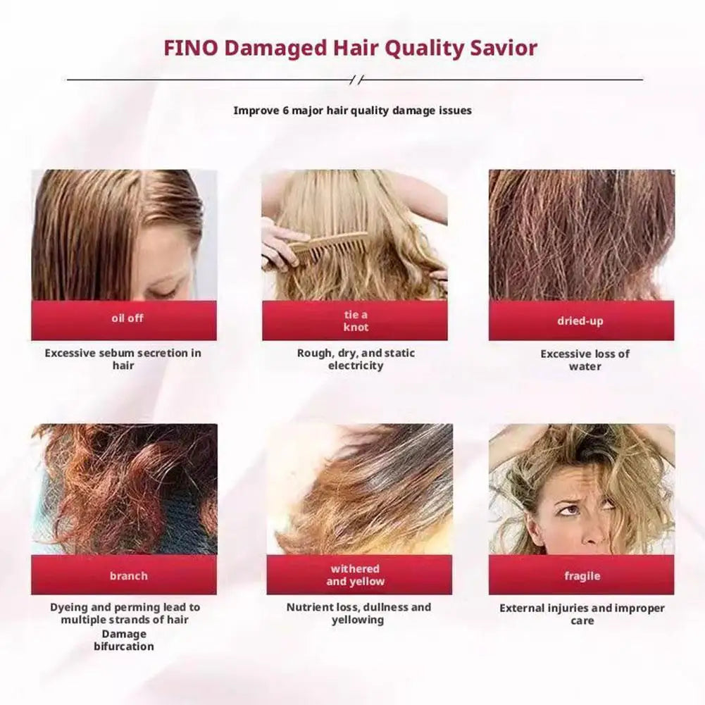 Japan Fino Hair Mask Conditioner Shampoo Deep Nourishing Smooth Shine Care Oil Control Hair Mask Conditioner Set