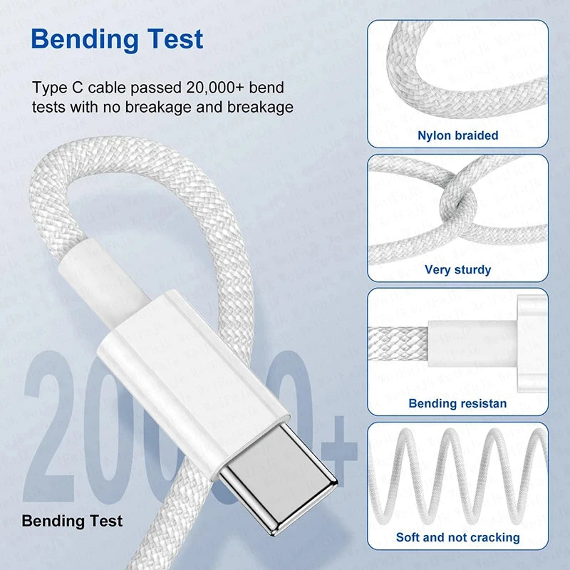 40W Charger USB C Cable w/ Power Adapter